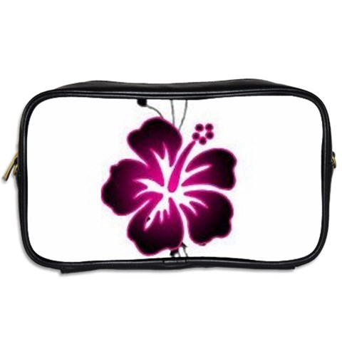 Pink Hawaiian Flower Toiletries Bag (Two Sides) from ArtsNow.com Back