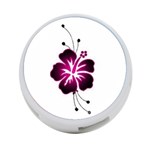 Pink Hawaiian Flower 4-Port USB Hub (Two Sides)