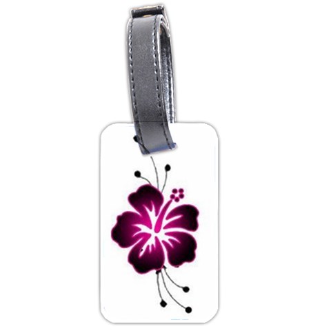 Pink Hawaiian Flower Luggage Tag (two sides) from ArtsNow.com Front