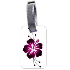 Pink Hawaiian Flower Luggage Tag (two sides) from ArtsNow.com Back