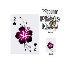 Pink Hawaiian Flower Playing Cards 54 (Mini) from ArtsNow.com Front - Spade2