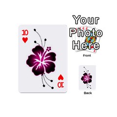 Pink Hawaiian Flower Playing Cards 54 (Mini) from ArtsNow.com Front - Heart10