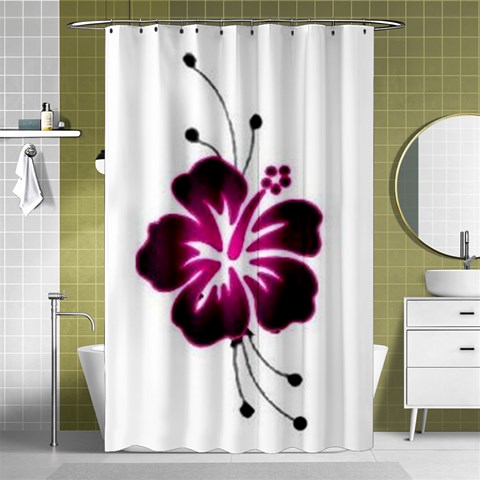 Pink Hawaiian Flower Shower Curtain 48  x 72  (Small) from ArtsNow.com Curtain(48  X 72 ) - 42.18 x64.8  Curtain(48  X 72 )