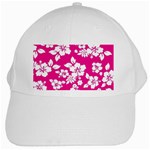 Pink Hawaiian Flowers White Cap