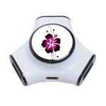 Pink Hawaiian Flower 3-Port USB Hub