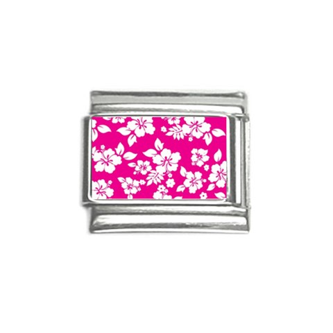 Pink Hawaiian Flowers Italian Charm (9mm) from ArtsNow.com Front