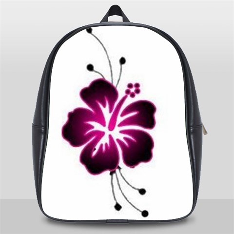 Pink Hawaiian Flower School Bag (XL) from ArtsNow.com Front