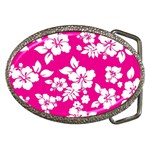 Pink Hawaiian Flowers Belt Buckle