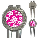 Pink Hawaiian Flowers 3-in-1 Golf Divot