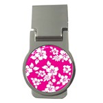 Pink Hawaiian Flowers Money Clip (Round)