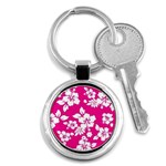 Pink Hawaiian Flowers Key Chain (Round)