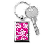 Pink Hawaiian Flowers Key Chain (Rectangle)