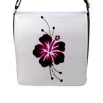 Pink Hawaiian Flower Flap Closure Messenger Bag (L)