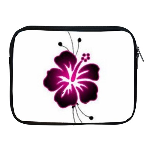 Pink Hawaiian Flower Apple iPad Zipper Case from ArtsNow.com Front