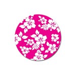 Pink Hawaiian Flowers Magnet 3  (Round)