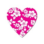 Pink Hawaiian Flowers Magnet (Heart)