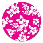 Pink Hawaiian Flowers Magnet 5  (Round)