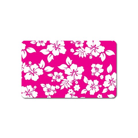 Pink Hawaiian Flowers Magnet (Name Card) from ArtsNow.com Front