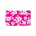 Pink Hawaiian Flowers Magnet (Name Card)