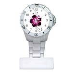 Pink Hawaiian Flower Plastic Nurses Watch