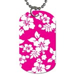 Pink Hawaiian Flowers Dog Tag (One Side)