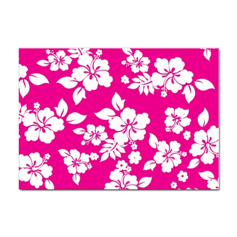 Pink Hawaiian Flowers Sticker A4 (10 pack) from ArtsNow.com Front