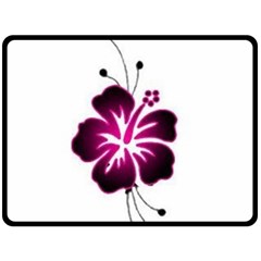 Pink Hawaiian Flower Double Sided Fleece Blanket (Large) from ArtsNow.com 80 x60  Blanket Front