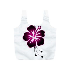 Pink Hawaiian Flower Full Print Recycle Bag (S) from ArtsNow.com Back