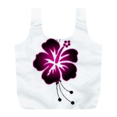 Pink Hawaiian Flower Full Print Recycle Bag (L) from ArtsNow.com Front