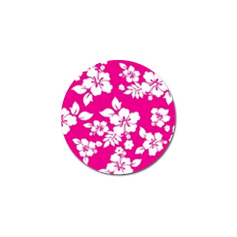 Pink Hawaiian Flowers Golf Ball Marker from ArtsNow.com Front