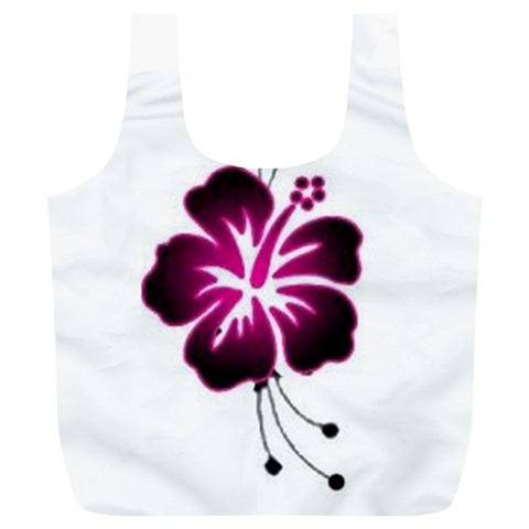 Pink Hawaiian Flower Full Print Recycle Bag (XL) from ArtsNow.com Front