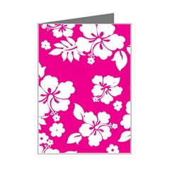 Pink Hawaiian Flowers Mini Greeting Card from ArtsNow.com Left