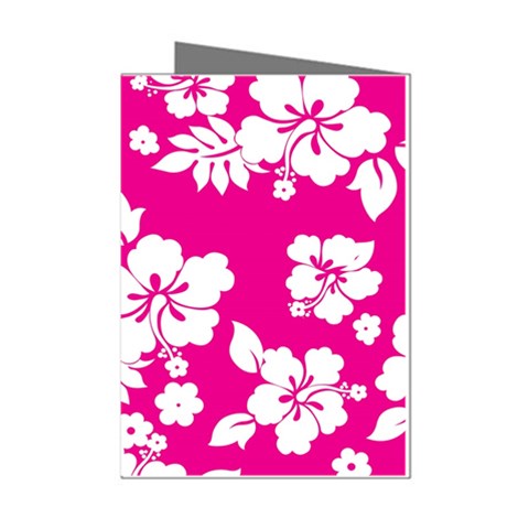 Pink Hawaiian Flowers Mini Greeting Cards (Pkg of 8) from ArtsNow.com Left