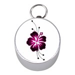 Pink Hawaiian Flower Silver Compass (Mini)