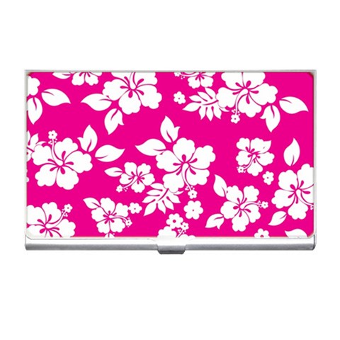 Pink Hawaiian Flowers Business Card Holder from ArtsNow.com Front