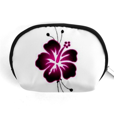 Pink Hawaiian Flower Accessory Pouch (Medium) from ArtsNow.com Front