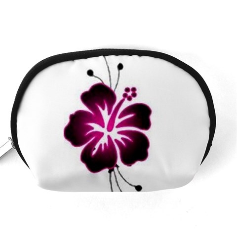 Pink Hawaiian Flower Accessory Pouch (Medium) from ArtsNow.com Back