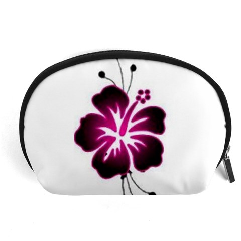 Pink Hawaiian Flower Accessory Pouch (Large) from ArtsNow.com Front