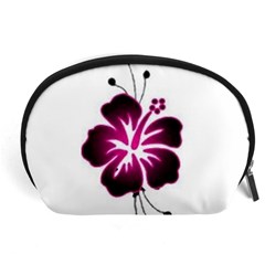 Pink Hawaiian Flower Accessory Pouch (Large) from ArtsNow.com Front