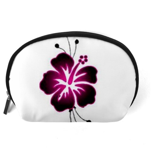 Pink Hawaiian Flower Accessory Pouch (Large) from ArtsNow.com Back