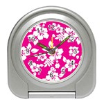 Pink Hawaiian Flowers Travel Alarm Clock