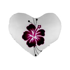 Pink Hawaiian Flower Standard 16  Premium Flano Heart Shape Cushion  from ArtsNow.com Front