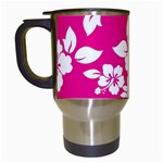 Pink Hawaiian Flowers Travel Mug (White)