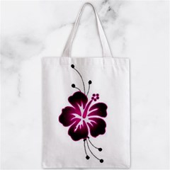 Pink Hawaiian Flower Zipper Classic Tote Bag from ArtsNow.com Front