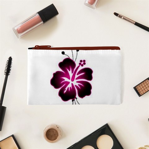 Pink Hawaiian Flower Cosmetic Bag (XS) from ArtsNow.com Front