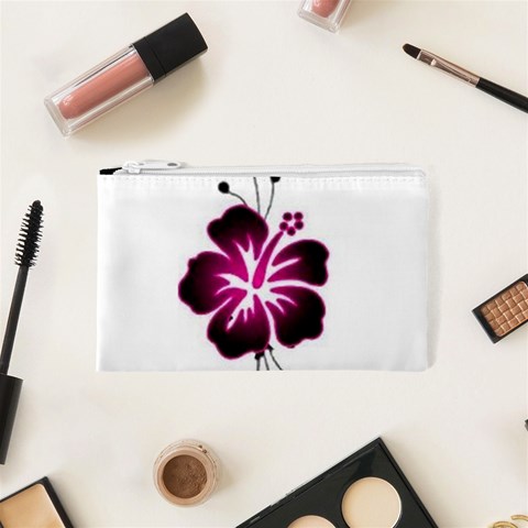 Pink Hawaiian Flower Cosmetic Bag (XS) from ArtsNow.com Front