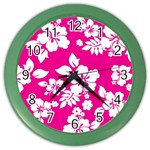 Pink Hawaiian Flowers Color Wall Clock