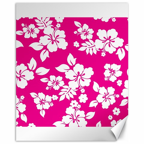 Pink Hawaiian Flowers Canvas 11  x 14  from ArtsNow.com 10.95 x13.48  Canvas - 1