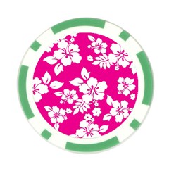 Pink Hawaiian Flowers Poker Chip Card Guard from ArtsNow.com Front