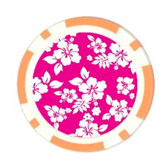 Pink Hawaiian Flowers Poker Chip Card Guard from ArtsNow.com Front